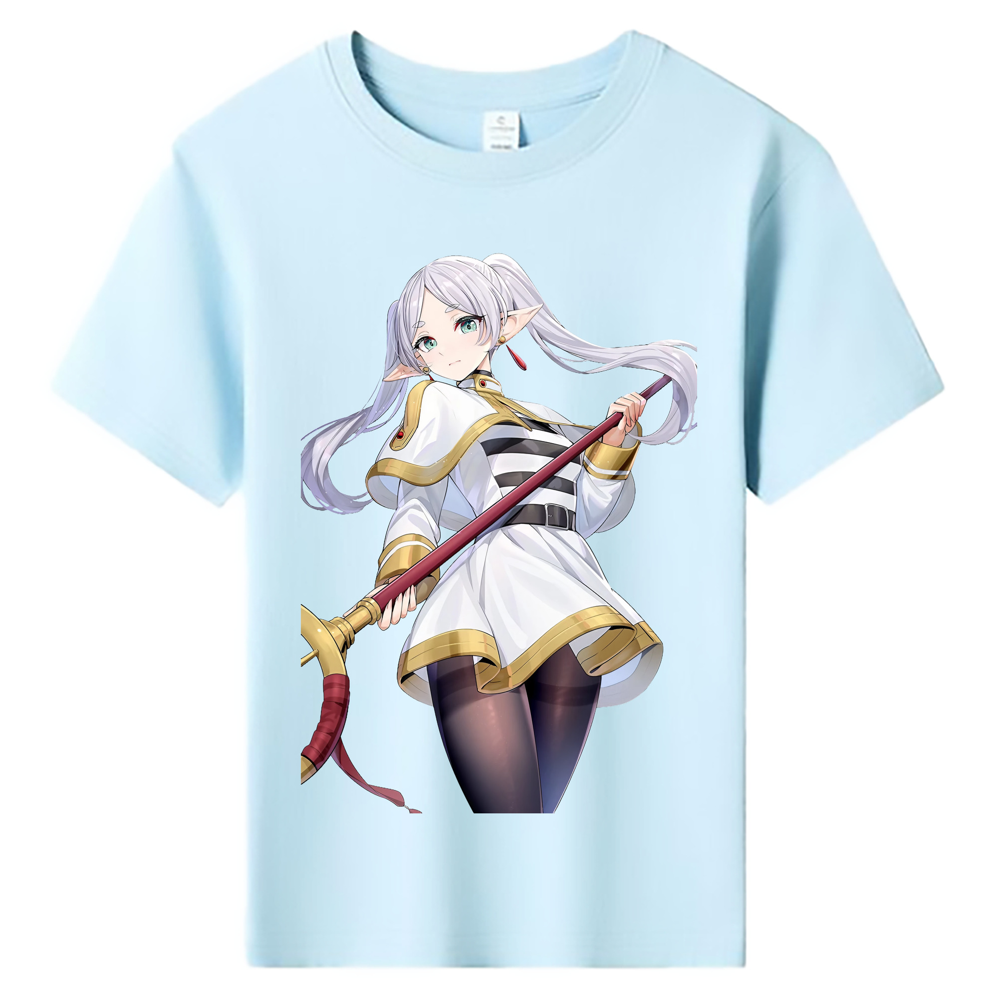 （画像用） 葬送のフリーレン Frieren 綿100％キッズTシャツ（フロントプリント）
